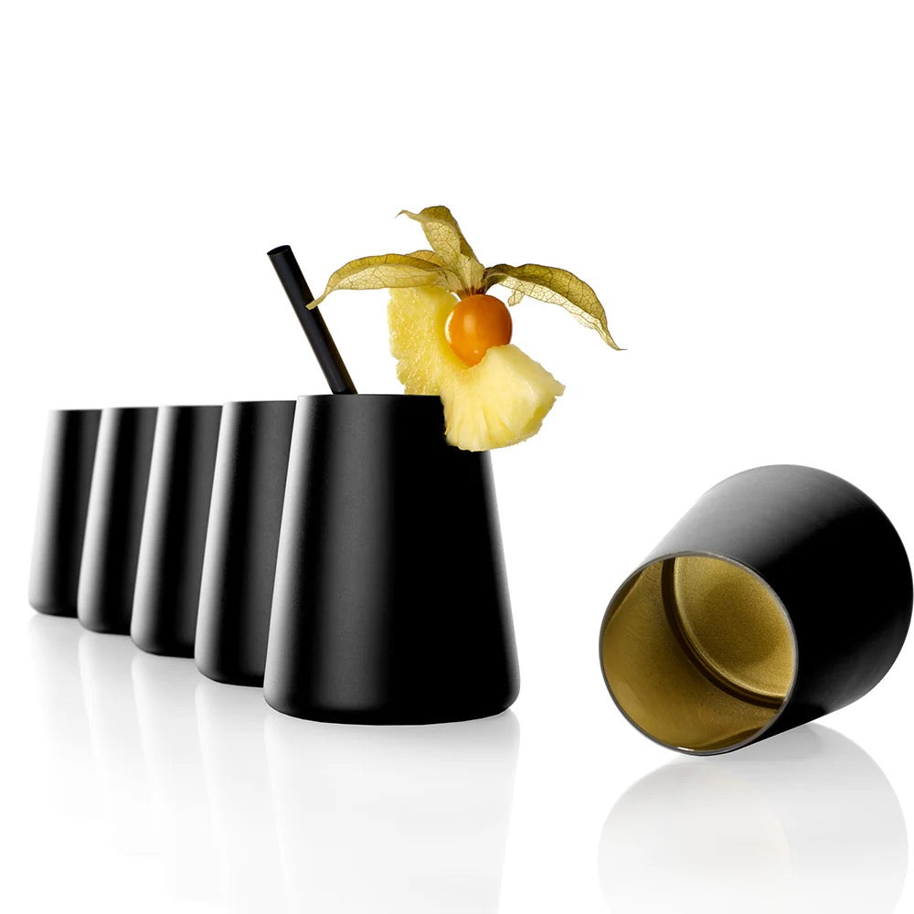 Power Bicchiere - Nero/Oro - 38 cl - Set 6 PZ - Stolzle